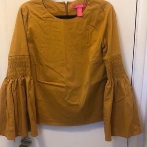 long sleeve yellow blouse